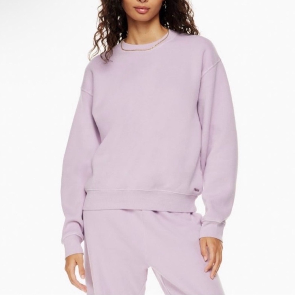 Aritzia TNA Cozy Fleece Perfect Crew Sweatshirt in Lilac XXS